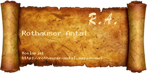 Rothauser Antal névjegykártya